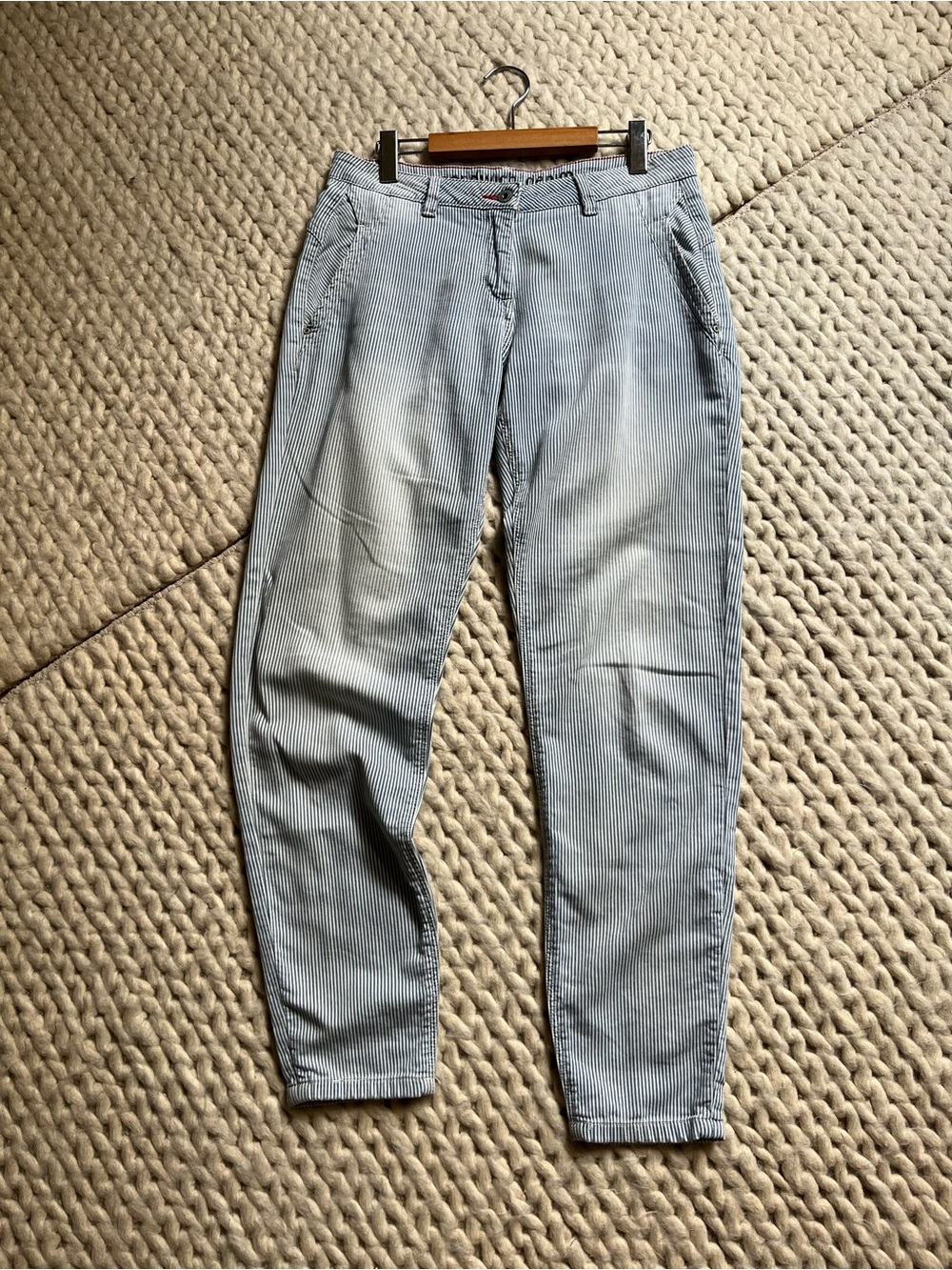 Sandwich Denim Light Blue Pinstripe Pants | 32